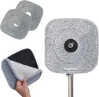 True & Tidy® 2-Pack 9 inch Extra Thick Microfiber Pad Refill for SPIN-800 TrueClean Mop & Bucket Square, Compatible with M16 and Most Square Spin Mop and Bucket, Machine Washable up to 100x