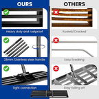 Lawn Leveling Rake, 30x10 Inch Carbon Steel Soil Leveler with 78" Adjustable Long Handle, Perfect for Yard, Golf Field, Dirt & Ground Surfaces