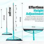 Magic Broom Squeegee Dog Pet Hair Remover, Rotatable, Height Adjustment - Silicone Broom Pet Hair Remover for All-Surfaces Hardwood Floors, Rugs, Tile, Glass, Liquid-Dirt with 50" Handle
