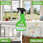 Glass Cleaner Spray,Window cleaner,Mirror cleaner- Streak-Free & Fast Drying Formula for Windows, Mirrors & Shower Doors | Ammonia-Free, 17oz (Pack of 2) | Eco-Friendly Vinegar Power