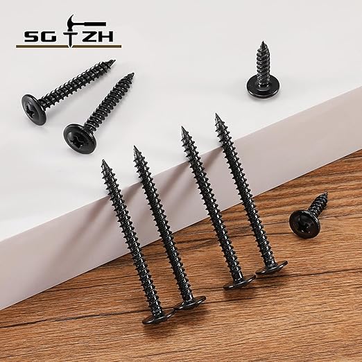 #8 x 3/4" Wood Screw 250Pcs Alloy Steel Standard Thread Truss Head Fast Self Tapping Black Oxide by SG TZH