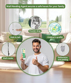 Indoor Safe & Odorless Wall Hole Repair Mixture – Quick-Dry with Scraper, Fast Fills Cracks for Smooth Paint-Ready Walls (Wall Repair Paste 2 Pack ＆ Wall Repair Patches)