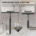 Shower Squeegee for Glass Doors, 15-51" Telescopic Shower Squeegee with Long Handle, Squeegee for Window Cleaning, Extendable Window Cleaner Tool for Tile Walls, Sliding Door, Floor, Car Windshield-BK