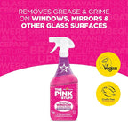 The Pink Stuff Miracle Window Cleaner Spray, 30 fl oz – Now 20% More! Streak-Free Glass & Mirror Cleaner for Crystal Clear Shine – Cuts Through Grease, Fingerprints & Smudges with Ease
