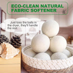New Zealand Wool Dryer Balls | 7-Pack in Handmade Basket | Speed Up Drying & Reduce Wrinkles | Natural Reusable Fabric Softener