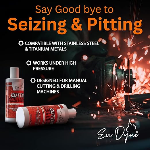 Cutting Oil, Cutting Fluid 8-OZ, Made in The USA | Cutting Oil for Drilling, Tapping, Milling | Professional Grade Fluid - Safe on Metal & Glass by Evo Dyne