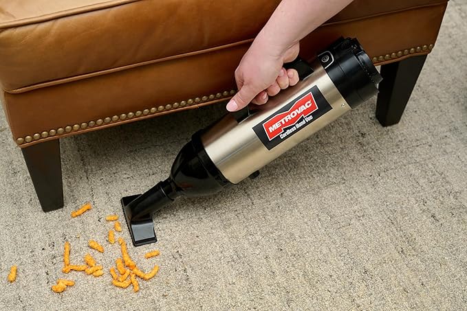 METROVAC CHV-S4 Cordless Hand Vac – Powerful, Portable Motor Vacuum Cleaner for Home, Auto Shop, Car, and Pet Hair – Premium Handheld - Stainless Steel
