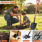 41" Round Shovel, Garden Tool with D-Handle, Shovel for Digging, Wooden Handel Garden Shovel,Beach Shovel, Car Snow Shovel