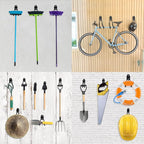 Heavy Duty Garage Hooks 8 Pack, 7.7 inch U Shaped Long Hanger, Wall Mounted Storage System, Power and Garden Tool Organizer, for Hanging Ladders, Bikes, Hose, Bulk Items and More