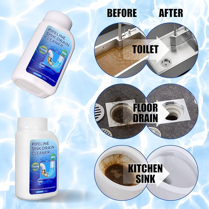 Pipeline Dredging Agent Sink Drain Cleaner - Powerful Quick Cleaning Drain Toilet Cleaner Tool, Unclog Toilet Clog And Kitchen Sink Pipe Unblocker Powder (1pc)