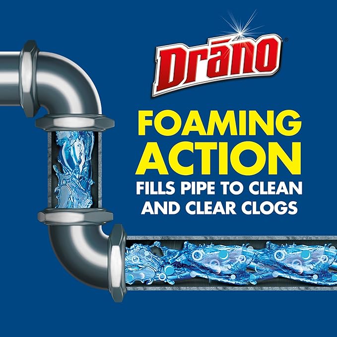 Drano Dual-Force Foamer Clog Remover, Commercial Line, 17 oz