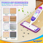KEEPOW 8 Pack Reusable Pads for Swiffer Power Mop, Refill Pads for Swiffer Power Mop Wood Floor Cleaning, Microfiber Mop Pads for Hardwood Floors