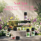 Backyard Fragrance Oils Set, Flower Essential Oil Gift Set for Diffuser, Floral Scent Diffuser Oil, Diffuser Scents Oil for Home-Gardenia, Rose, Lavender, Secret Garden, After Rain,Sunshine