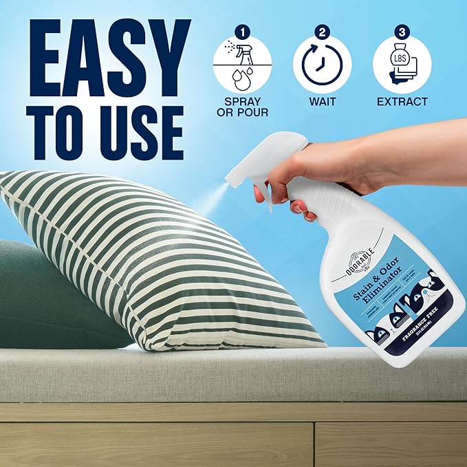 Stain & Odor Eliminator (32 oz) - Professional Cleaner for Pet Urine, Vomit & Feces, Safe on Carpet, Couch & Floor, Pet Stain Eliminator Spray, Advance Odor Control Technology