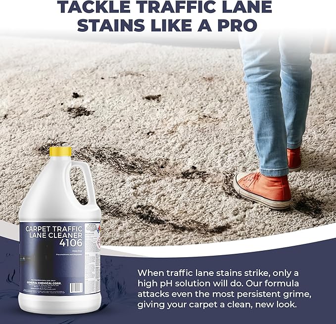 Carpet Traffic Lane Cleaner 4106 - Concentrated Carpet Pre Treatment Stain Remover - Incredible Stain Remover - Ideal for Industrial & Home Rug Cleaning - 1 Gal