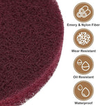 HARFINGTON 16pcs Scrubber Scouring Pads 400 Grits 2 Inch Drill Power Brush Hoop and Loop Surface Conditioning Disc Drill Scuffing Disc Scrub Pads for Home Kitchen Cleaning, Red