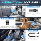Handheld Vacuum Cordless, 15000PA Strong Suction Hand Held Car Vacuum Cleaner Portable with Multi-Nozzles & Washable Filter, Lightweight Dust Busters Rechargeable for Home, Car, Office, Pets