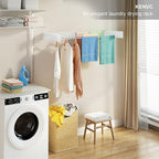 Wall Mounted Drying Rack, 31.5 "Wide, 13.2 Linear Ft, 5 Aluminum Rods, 40 lb Capacity, Space Saver Laundry Drying Rack Collapsible (Silvery Pole 31.5" Medium)