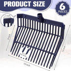 Lasnten 6 Pcs Manure Fork Replacement Head, 18 Tines Pitchfork Head with Screws and Nuts, Horse Manure Rake for Picking up Grass and Hay (Navy)
