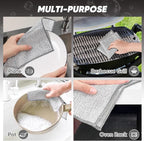 Orighty Multipurpose Wire Dishwashing Rag, 48 Pcs Non-Scratch Wire Dish Cloths for Wet and Dry, Reusable Steel Scrubber Dish Rags for Kitchen, Cookware, Stove Cleaning, 7"x8", Silver