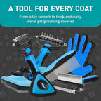 Maxpower Planet Pet Grooming Brush - Double Sided Shedding and Dematting Undercoat Rake Comb for Dogs and Cats,Extra Wide (C2 - Brush & Comb, Large)