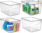 ClearSpace Plastic Storage Bins With lids, 4 Pack – Perfect Pantry Organization and Storage – Fridge Organizer, Pantry Storage Containers and Storage Bins, Cabinet Organizers