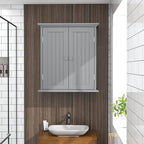 ChooChoo Bathroom Wall Cabinet, Over The Toilet Space Saver Storage Cabinet, Medicine Cabinet with 2 Door and Adjustable Shelves, Cupboard, Navy Blue