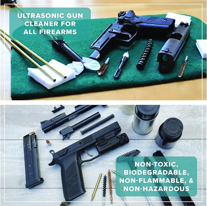 Ultrasonic Gun Cleaner - Makes 8 Gallons - Tillbrook Concentrated Ultrasonic Gun Cleaner - 128 oz Cleaning Solution for Guns, Pistols, & Gun Parts - Safe for Most Gun Finishes - Removes Oil & Grease