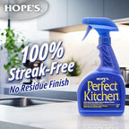HOPE'S Perfect Kitchen Cleaner Spray - 32 Oz No-Residue All Purpose Cleaning Spray - Multisurface Degreaser for Counters, Stoves, Microwaves, and More - Pet and Home Safe - Pack of 6