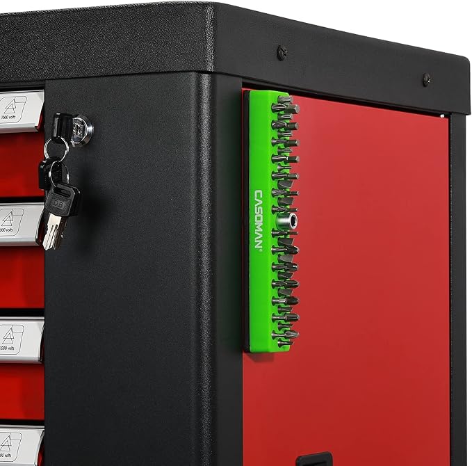 CASOMAN 1/4" Hex Bit Organizer with Magnetic Base - Green, 43 Hole Bit Organizer with Strong Magnetic Base, Magnetic Bit Organizer for Your Specialty
