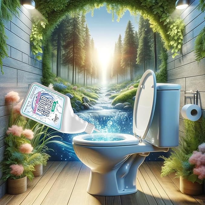 Septic Boost Septic Safe Toilet Bowl Cleaner - Acid-Free Toilet Cleaner with Enzymes for Septic Tank Treatment - Effective Cleaning & Deodorizing Bio-Based Liquid Toilet Bowl Cleaner (1-Gallon)
