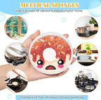 8 Pack Cute Kitchen Sponges Dish Set Compressed Non-Scratch Reusable Kitchen Cleaning Household Sponges for Dishes, Pans, Kitchen, Fruit, Plate, Bathroom(Donut)