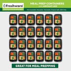 Freshware Meal Prep Containers [50 Pack] 1 Compartment Food Storage Containers with Lids, Bento Box, BPA Free, Stackable, Microwave/Dishwasher/Freezer Safe (28 oz)