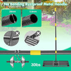 Lawn Leveling Rake,Folding 30x10 Inch Ground Plate,56 Inch Adjustable Long Handle Yard Level Tool with Curved Edge,Heavy Duty Landscaping Lawn Leveler for Grass, Golf Field, Soil Sand Dirt Spreader