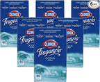 Clorox Fraganzia Fabric Softener Dryer Sheets, Wrinkle Reducing and Anti Static Laundry Dryer Sheets for Great Smelling Clothes, Softens Fabrics, Fresh Ocean Scent, 80 Count - 6 Pack