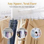 HOUSE DAY Clear Skirt Hangers with Clips, Non-Slip Pants Hangers for Closet, Clip Hanger for Pant, Skirts, Shorts, 14'' Clear Plastic Hanger, Pack of 25