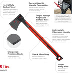 INTERTOOL Wood Splitting Axe for Firewood Logs 28” - Maul Ax Splits Medium to Large Rounds with Composite Shock Absorbing Non-Slip Handle - Carry Sheath - HT08-0298