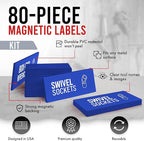 Toolbox Organization Magnetic Labels-80 Large Tool Chest Organizer Labels-Strong Magnets-Fits All Brands of Steel Tool Box Drawers (Blue 3.125x1.0 in)