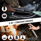 VSGO Cordless Car Vacuum, Compressed Electric Air Duster 17000Pa Suction, 5-in-1 Portable Mini Small Handheld Vacuum, UP to 90 Mins Runtime for Car, Desk, Computer, Keyboard, Home Cleaning (Grey)