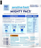 all sensitive fresh, Spring Breeze, MIGHTY PACS Scented Laundry Detergent for Sensitive Skin, Hypoallergenic, 19 Count (Pack of 6)