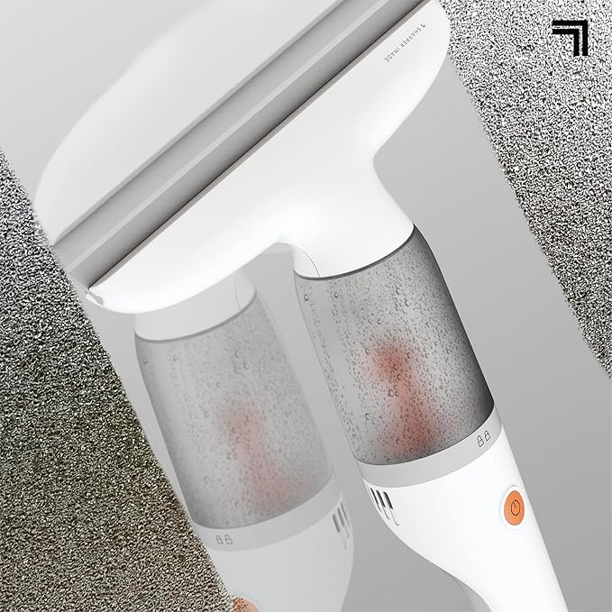 Sharper Image® 2-in-1 Window Vacuum Cleaner Kit – Cordless Squeegee, Spray Bottle, 11" Blade, 2 Washable Microfiber Pads| Cleaning Supplies Tool Set| Glass, Mirrors, Shower, Windows, Car Windshield