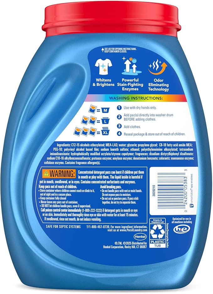 Persil Ultra Pacs Advanced Clean Oxi+Odor Power Laundry Detergent, 80 count