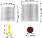 4 Pack Drywall Repair Self Adhesive Metal Mesh, 10" and 12" Large Wall Hole Patch Kit with Scraper and Sandpaper for Fixing Drywall, Plasterboard, Ceiling