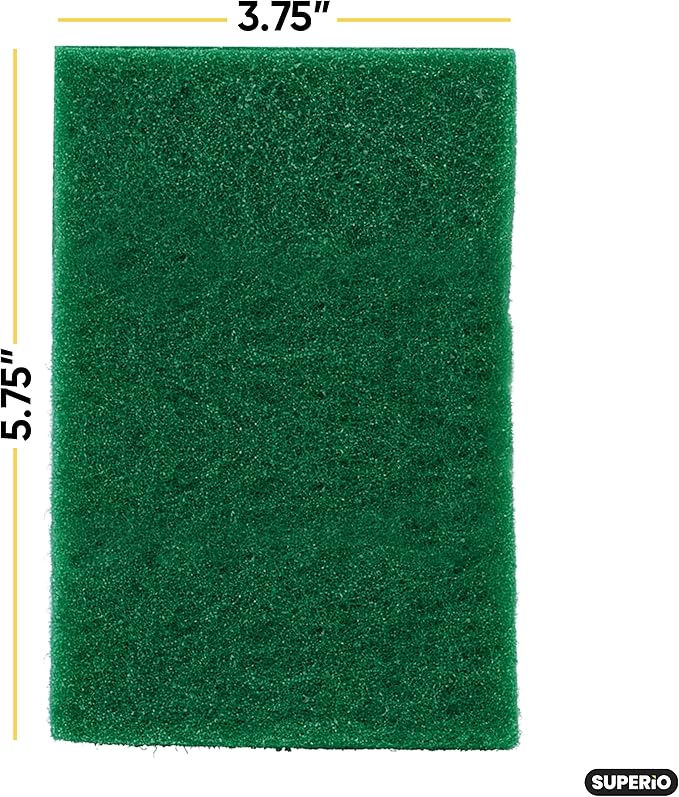 Superio Heavy Duty scouring Pads Non-Scratching Scrubber, Non-Scratch Cleaning Scrub Pads, Eco-Friendly Reusable Kitchen Scrubbing Pad, Great for Non-Stick Cookware