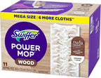 Swiffer PowerMop Wood Mopping Pad Refills for Floor Cleaning, 11 Count