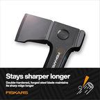 Fiskars X24 Universal Axe 24", Forged Steel Blade for Felling Trees & All-Purpose Chopping, Shock-Absorbing FiberComp Handle & Low-Friction Coating for Clean Cuts in Fresh Resinous Wood