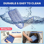 JOYMOOP Microfiber Mop Pads Replacement for JOYMOOP Flat Mop Bucket Set, Pack of 4 Refills 13-inch - Slate Blue