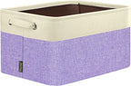 BALEINE 1 Pack Fabric Storage Bins for Shelves, Linen Storage Baskets for Organizing, Decorative Closet Bins for Clothes, Home (Lavender, 15''x11''x9.5'')