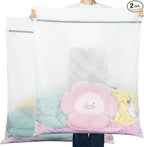 Vivifying Mesh Laundry Bags, 2 Pack XXXL Extra Large Honeycomb Laundry Bags with Zipper for Washing Machine, Coats, Stuffed Toys, Blanket, Sweater, Delicates Clothes