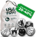 No More Dryer Sheets! Reusable Wool Dryer Balls XL 6-Pack - Reduces Static, Cuts Dry Time, & Softens Naturally